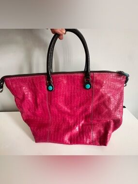GABS Italy Leather Wool Convertible Tote Shoulder Handbag Purse Fodera